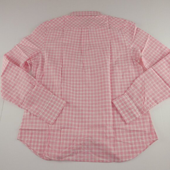 UNTUCKit Calina Button Front Shirt Women's Size 6 Pink White Gingham Cotton - Picture 5 of 7